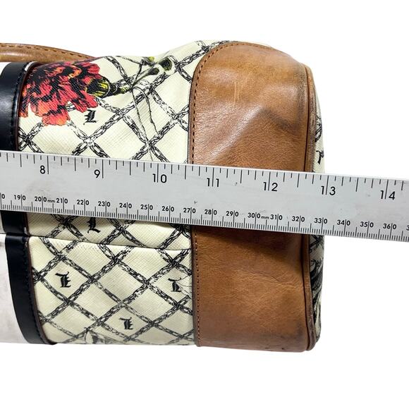 L.A.M.B. by Gwen Stefani Satchel Handbag Marigold Floral Print White Brown - Picture 14 of 16